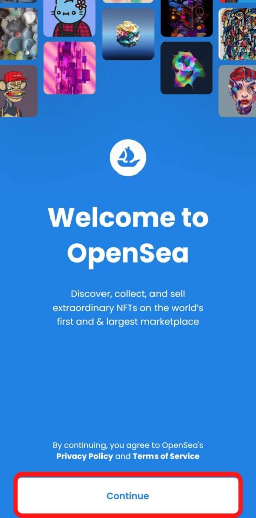 OpenSea　Continue
